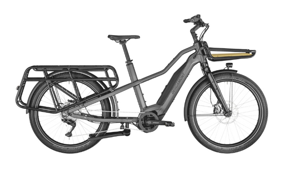 Grey lightweight longtail cargo bike Bergamont E-Cargoville LT Edition