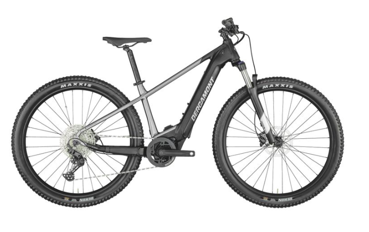 Grey and black Bosch powered hart tail e-mountain bike BergamontE-Revox sport 