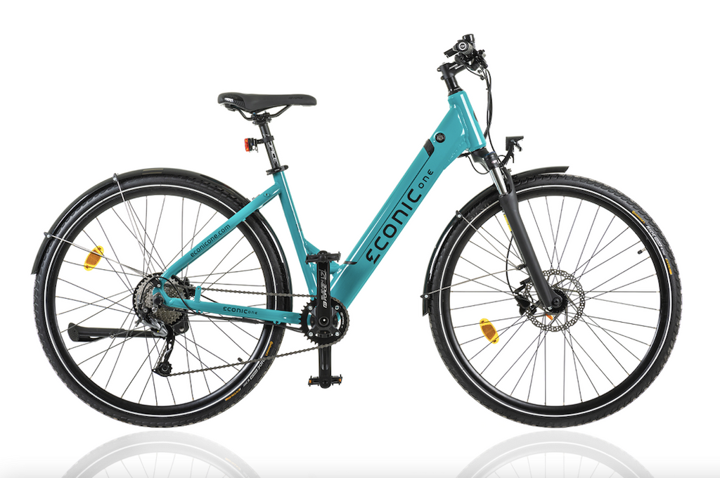 Turquoise step through e-bike Econic One Comfort
